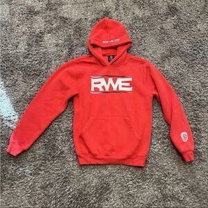 Red RWE Hoodie youth large sweatshirt fleece wear kids